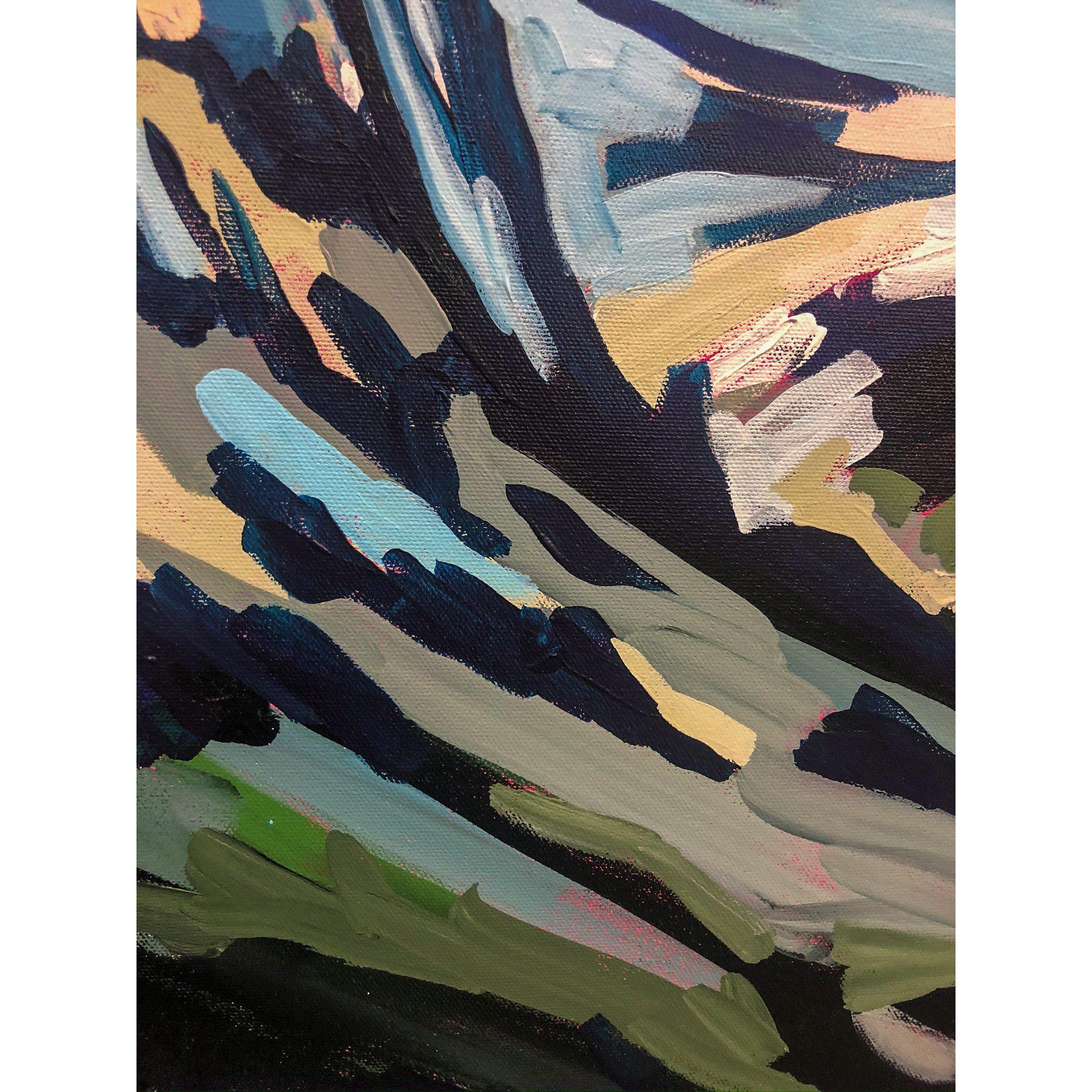 Mountain painting - Three Sisters Canmore, 48x36 abstract landscape by Amy Dixon edmonton artist