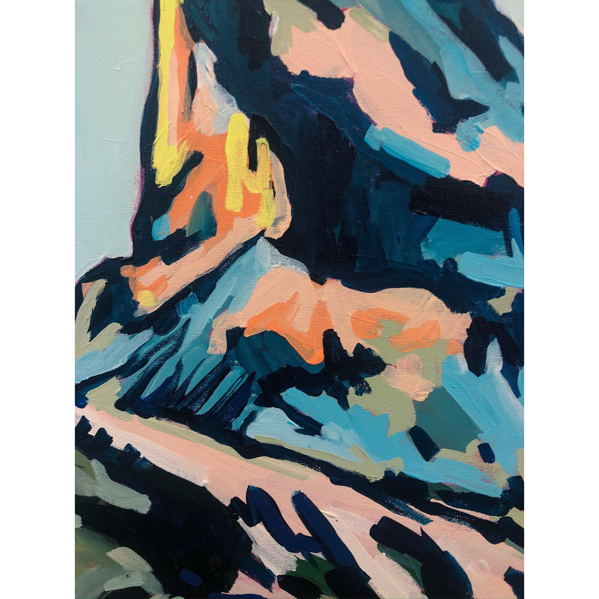 Mountain painting - Three Sisters Canmore, 48x36 abstract landscape by Amy Dixon edmonton artist