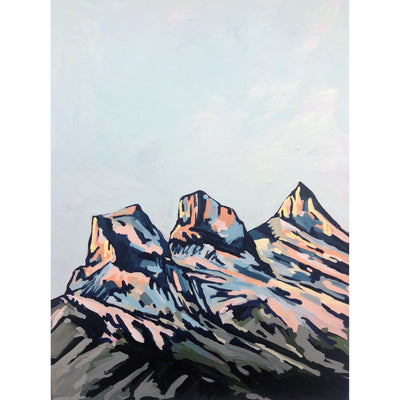 Mountain painting - Three Sisters Canmore, 48x36 abstract landscape by Amy Dixon edmonton artist