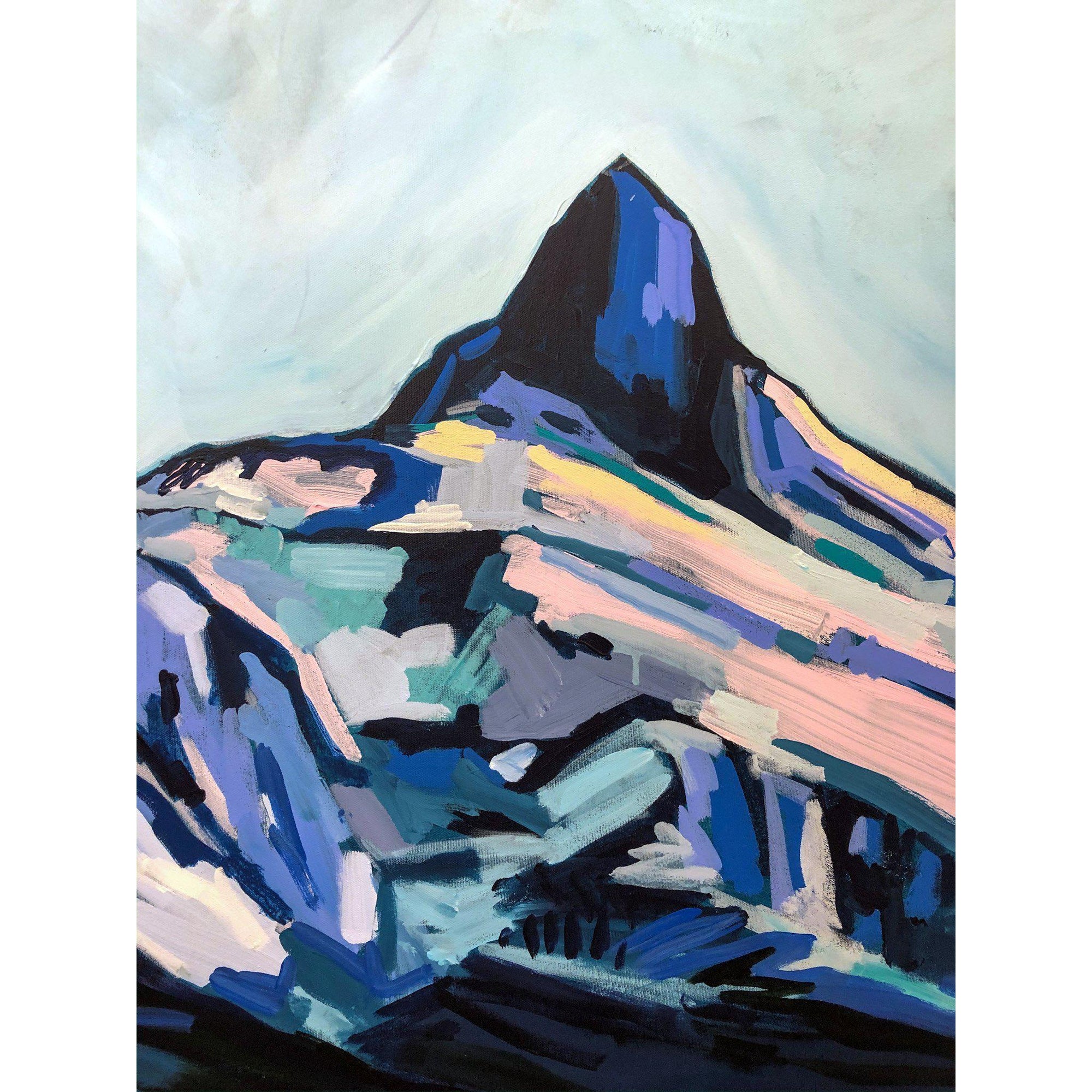 Mountain painting - Three Sisters Canmore, 48x36 abstract landscape by Amy Dixon edmonton artist