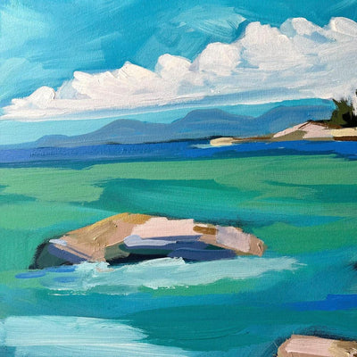 Tribune Bay | 36x36 | Acrylic on Canvas-Original Painting-Amy Dixon Art + Design