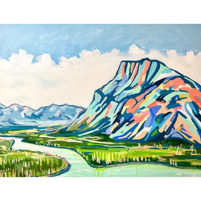 View from Fairmont Banff | 36x48 | Acrylic on Canvas-Original Painting-Amy Dixon Art + Design