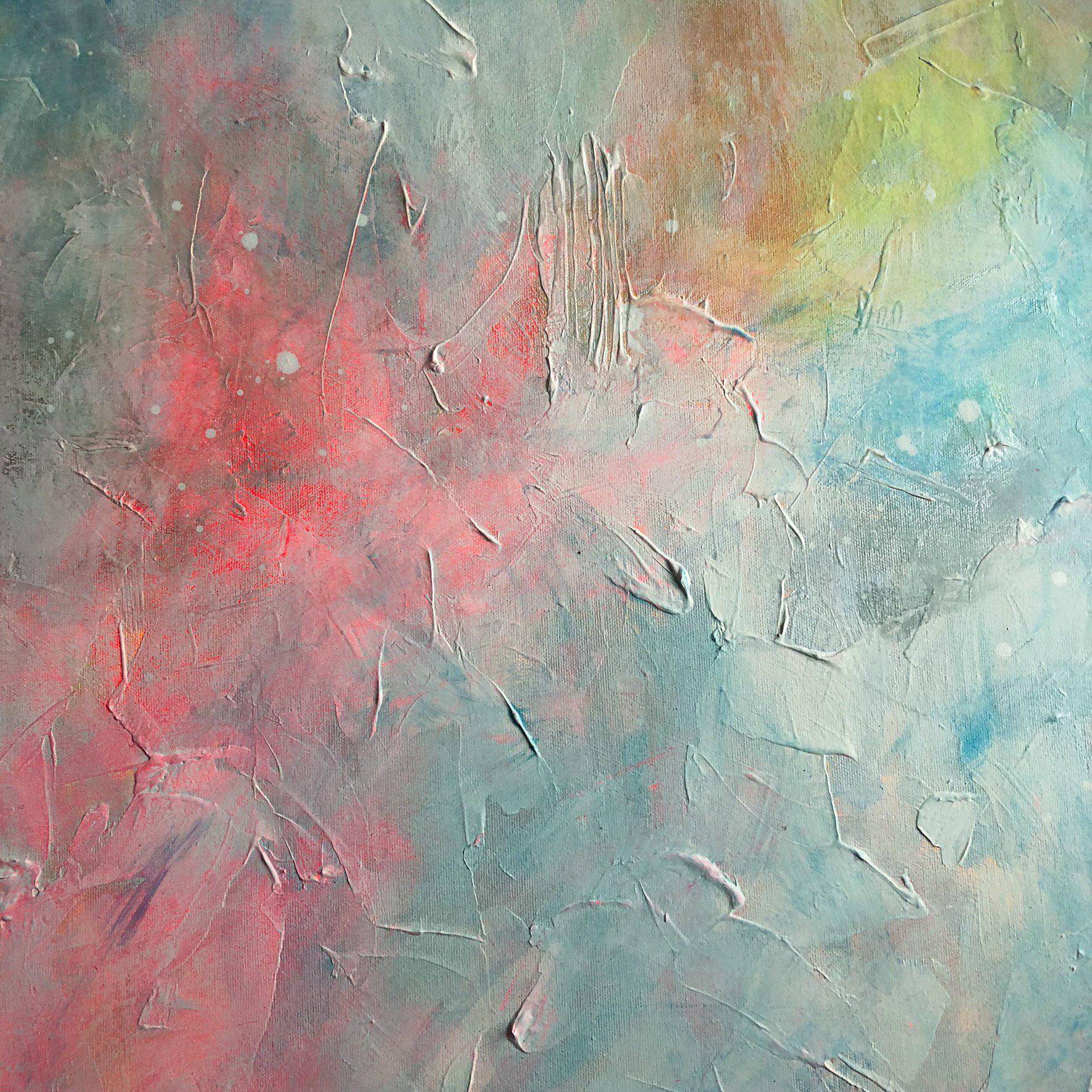 colourful abstract art winter light pink yellow amy dixon edmonton artist